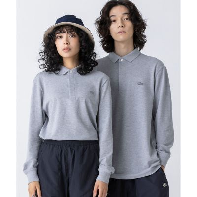 ＜三越伊勢丹/公式＞ LACOSTE/ラコステ 比翼フロントロングスリーブポロシャツ グレー トップス【三越伊勢丹/公式】