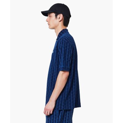 Lacoste ラコステ　インディゴ　ポロシャツ　FR3 LACOSTE（ラコステ） ポロシャツ 配色リブニットインディゴポロシャツ