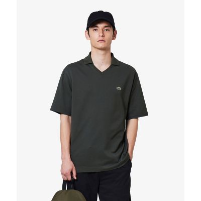LACOSTE ラコステ スキッパー ネック ポロシャツ ブラック ラコステ LACOSTE スキッパーネックポロシャツ （ブラック