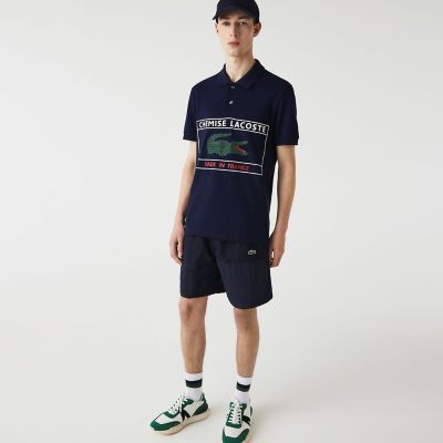 ＜三越伊勢丹/公式＞【SALE】LACOSTE/ラコステ メイドインフランスボックスプリントポロシャツ ネイビー トップス【三越伊勢丹/公式】