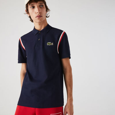 ＜LACOSTE＞アームホールボーダーテーピングオーガニックコットンポロシャツ