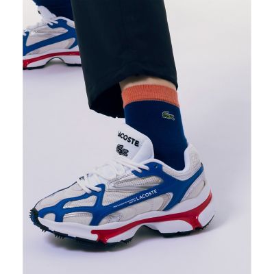＜LACOSTE＞配色リブニット足底パイルショートソックス（２２ｃｍ－２４ｃｍ）