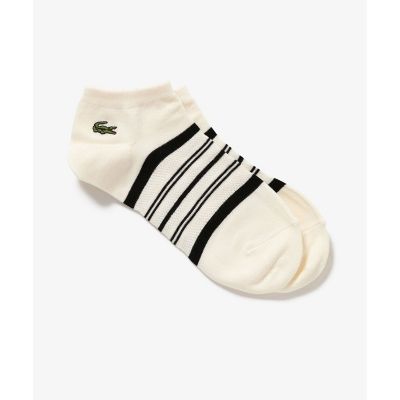 ＜LACOSTE＞メッシュ切り替えボーダーくるぶし丈ソックス　２５－２７ｃｍ
