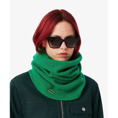 ＜LACOSTE＞スムースタッチ　カシミヤニットネックゲイター　／　ネックウォーマー　スヌード