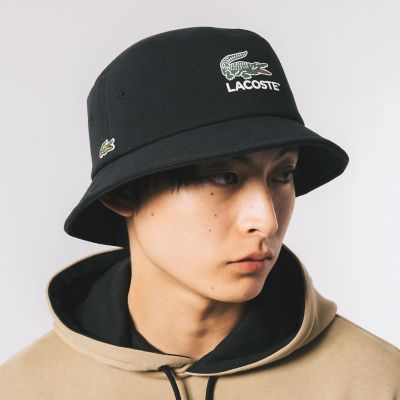 ＜LACOSTE＞ベーシックロゴスウェットバケットハット