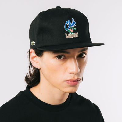 ＜LACOSTE＞フラットブリムスナップバックキャップ