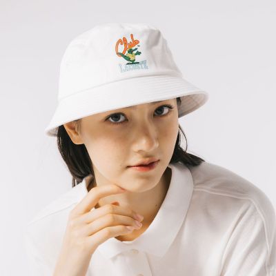 ＜LACOSTE＞ショートブリムグラフィカルプリントバケットハット