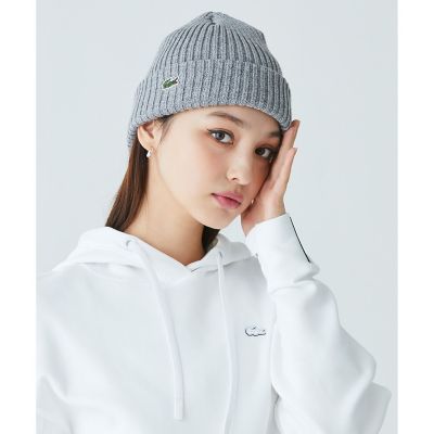 ＜LACOSTE＞ウールリブニットキャップ