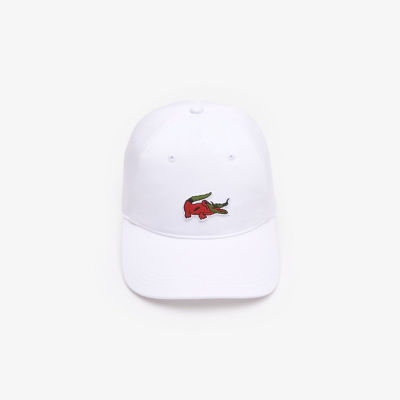 【SALE】『Lacoste x Netflix』 アレンジワニロゴキャップ ホワイト6(VIM) 帽子