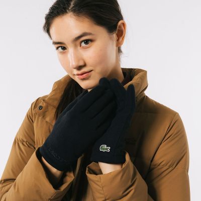 ＜LACOSTE＞ネームステッチジャージニットグローブ