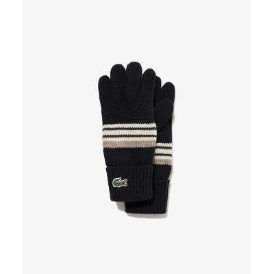 ラコステ（LACOSTE）/エクストラファインラムウールボーダーニットグローブ エクストラファインラムウールボーダーニットグローブ | LACOSTE