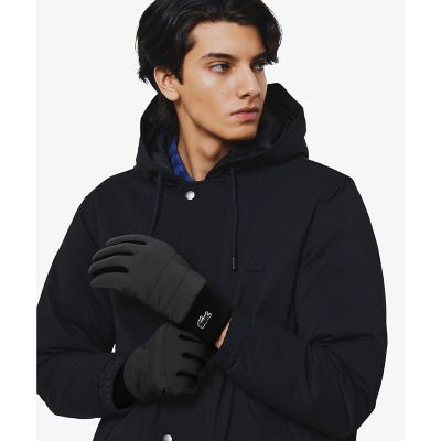 ⭐️LACOSTE（ラコステ）ニット手袋＋マフラーセット ナイロン×ダンボールニットコンビグローブ | LACOSTE/ラコステ | 三越