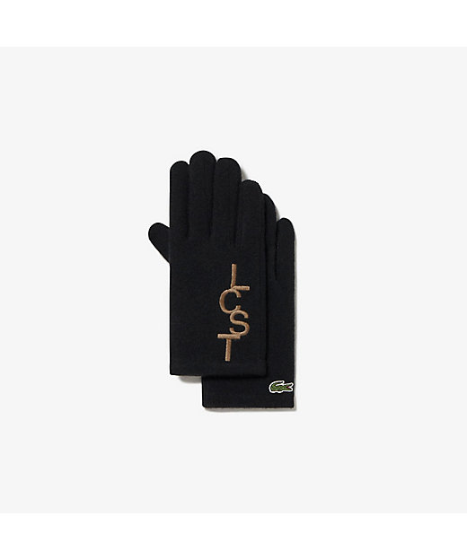 ＜三越伊勢丹/公式＞【SALE】ラムウールイニシャルステッチグローブ ブラック 手袋・グローブ画像