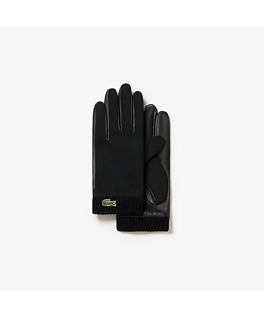 ＜三越伊勢丹/公式＞【SALE】ツイルレザーコンビグローブ ブラック 手袋・グローブ