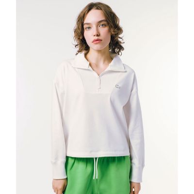 LACOSTE/ラコステ 接触冷感 吸水速乾 COOL MAX クールマックス クロップド ハーフジップスウェット トレーナー