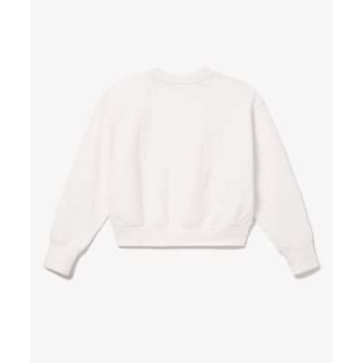 美品✨ラコステ 現行 シーズナルグラフィッククロップドクルーネックスウェット 白 フラワーグラフィッククルーネックスウェット SF4125 - ラコステ
