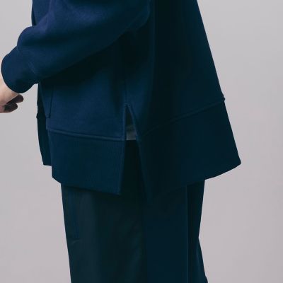 プレミアムスウェットサイドスリットジップパーカ