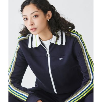 ＜LACOSTE＞ショルダーニットテーピング　ショートトラックジャケット