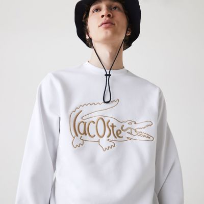 ＜LACOSTE＞ビッグロゴ刺しゅうクルーネックスウェット