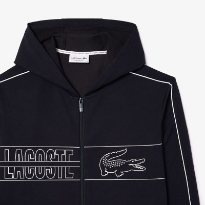 スリーブパイピングジップアップスウェットルームフーディー