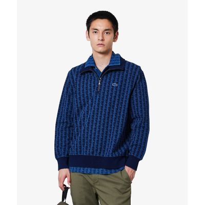 極美品 現行 ラコステ L~XL モノグラム トラックジャケット ブルゾン ラコステ LACOSTE モノグラムジャカードトラックジャケット