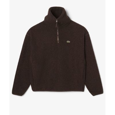 ハイネックハーフジップ オーバーサイズブークレフリースブルゾン