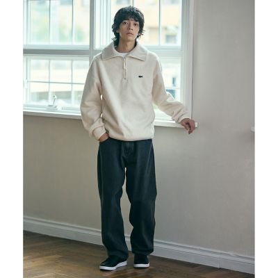 ハイネックハーフジップ オーバーサイズブークレフリースブルゾン