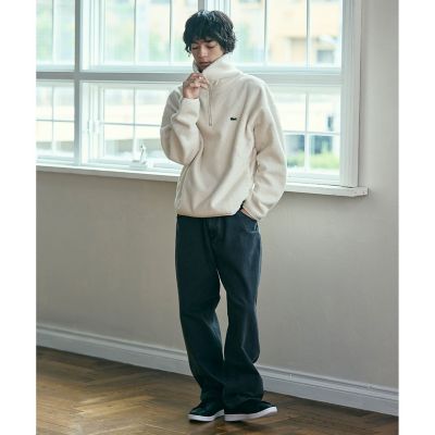 ハイネックハーフジップ オーバーサイズブークレフリースブルゾン