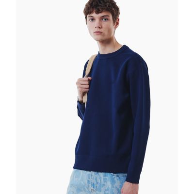 LACOSTE/ラコステ ワントーンクルーネック 鹿の子ニット/鹿の子スウェット トレーナー ダークネイビー トップス【三越伊勢丹/公式】