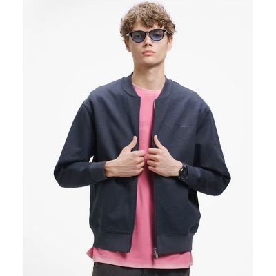 ＜LACOSTE＞ヘザースウェット　メランジニットブルゾン　／　ドライバーズニット