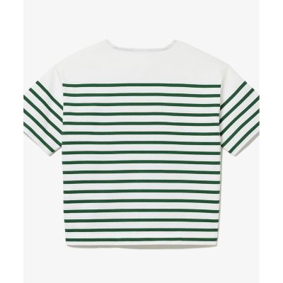 シルケット加工　パネルボーダーバスクシャツ