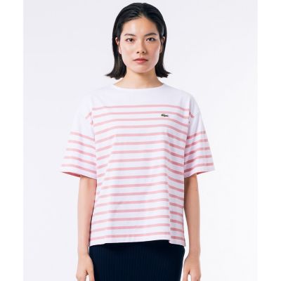 シルケット加工　パネルボーダーバスクシャツ