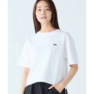 裾口ドローストリング入りクロップド５分袖　半袖Ｔシャツ