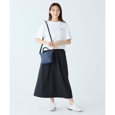 裾口ドローストリング入りクロップド５分袖　半袖Ｔシャツ
