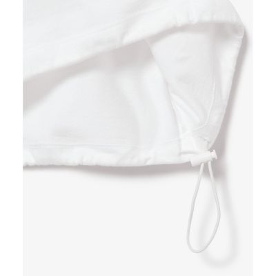 裾口ドローストリング入りクロップド５分袖　半袖Ｔシャツ