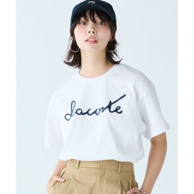 【オンライン限定】ＬＡＣＯＳＴＥ　スクリプトネームロゴ　　ルーズシルエットハーフスリーブＴシャツ
