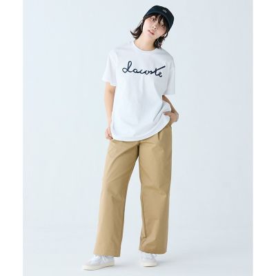 【オンライン限定】ＬＡＣＯＳＴＥ　スクリプトネームロゴ　　ルーズシルエットハーフスリーブＴシャツ