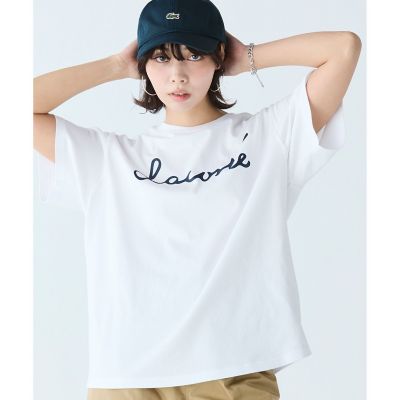【オンライン限定】ＬＡＣＯＳＴＥ　スクリプトネームロゴ　　ルーズシルエットハーフスリーブＴシャツ