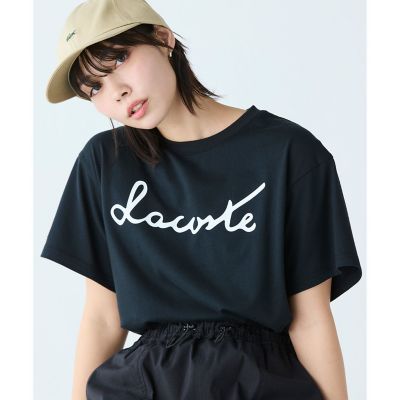 【オンライン限定】ＬＡＣＯＳＴＥ　スクリプトネームロゴ　　ルーズシルエットハーフスリーブＴシャツ
