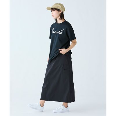 【オンライン限定】ＬＡＣＯＳＴＥ　スクリプトネームロゴ　　ルーズシルエットハーフスリーブＴシャツ