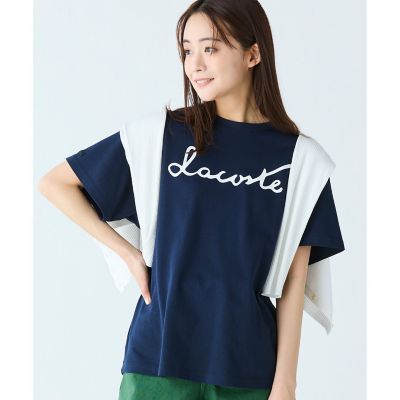 LACOSTE/ラコステ 【オンライン限定】LACOSTE スクリプトネームロゴ  ルーズシルエットハーフスリーブTシャツ