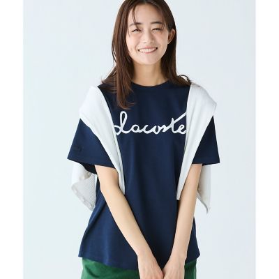 【オンライン限定】ＬＡＣＯＳＴＥ　スクリプトネームロゴ　　ルーズシルエットハーフスリーブＴシャツ