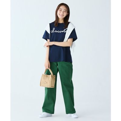 【オンライン限定】ＬＡＣＯＳＴＥ　スクリプトネームロゴ　　ルーズシルエットハーフスリーブＴシャツ