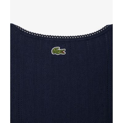 レース調 ポワンテルニット リボンタンクトップ | LACOSTE/ラコステ