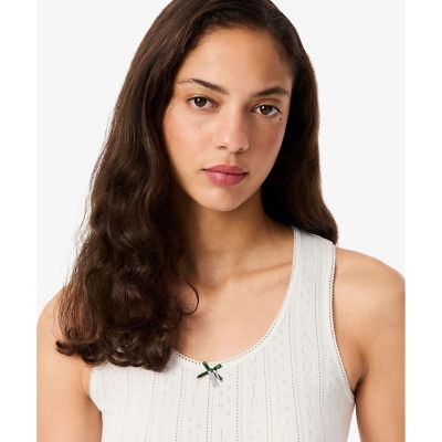 レース調 ポワンテルニット リボンタンクトップ | LACOSTE/ラコステ