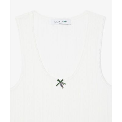 レース調 ポワンテルニット リボンタンクトップ | LACOSTE/ラコステ