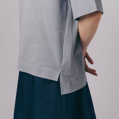 リラックスフィットモックネックハーフスリーブＴシャツ
