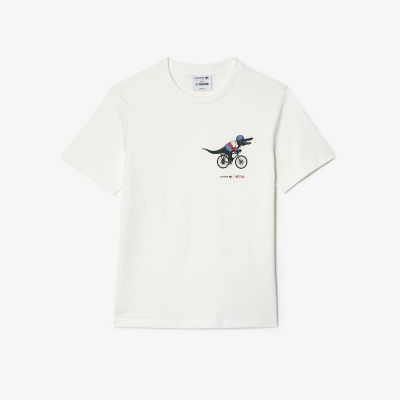 『Ｌａｃｏｓｔｅ　ｘ　Ｎｅｔｆｌｉｘ』　アレンジワニロゴレディースＴシャツ