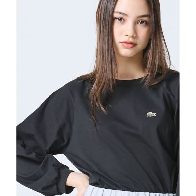 クロップド丈 バルーンスリーブ ギャザー ロングスリーブTシャツ 
