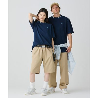 配色リブニットインディゴ鹿の子 半袖Tシャツ | LACOSTE/ラコステ
